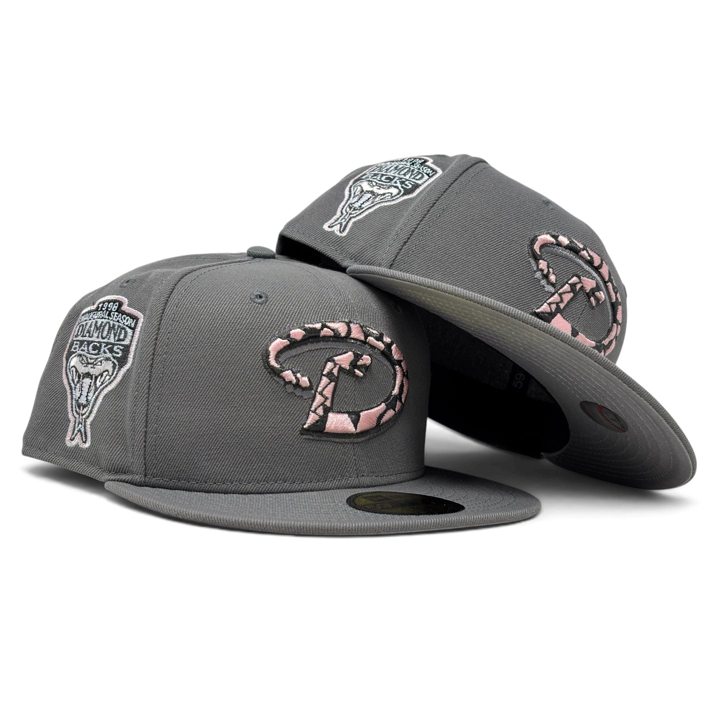 Arizona Diamondbacks 1998 Inaugural Season 59Fiftty New Era Fitted-Gray Pink