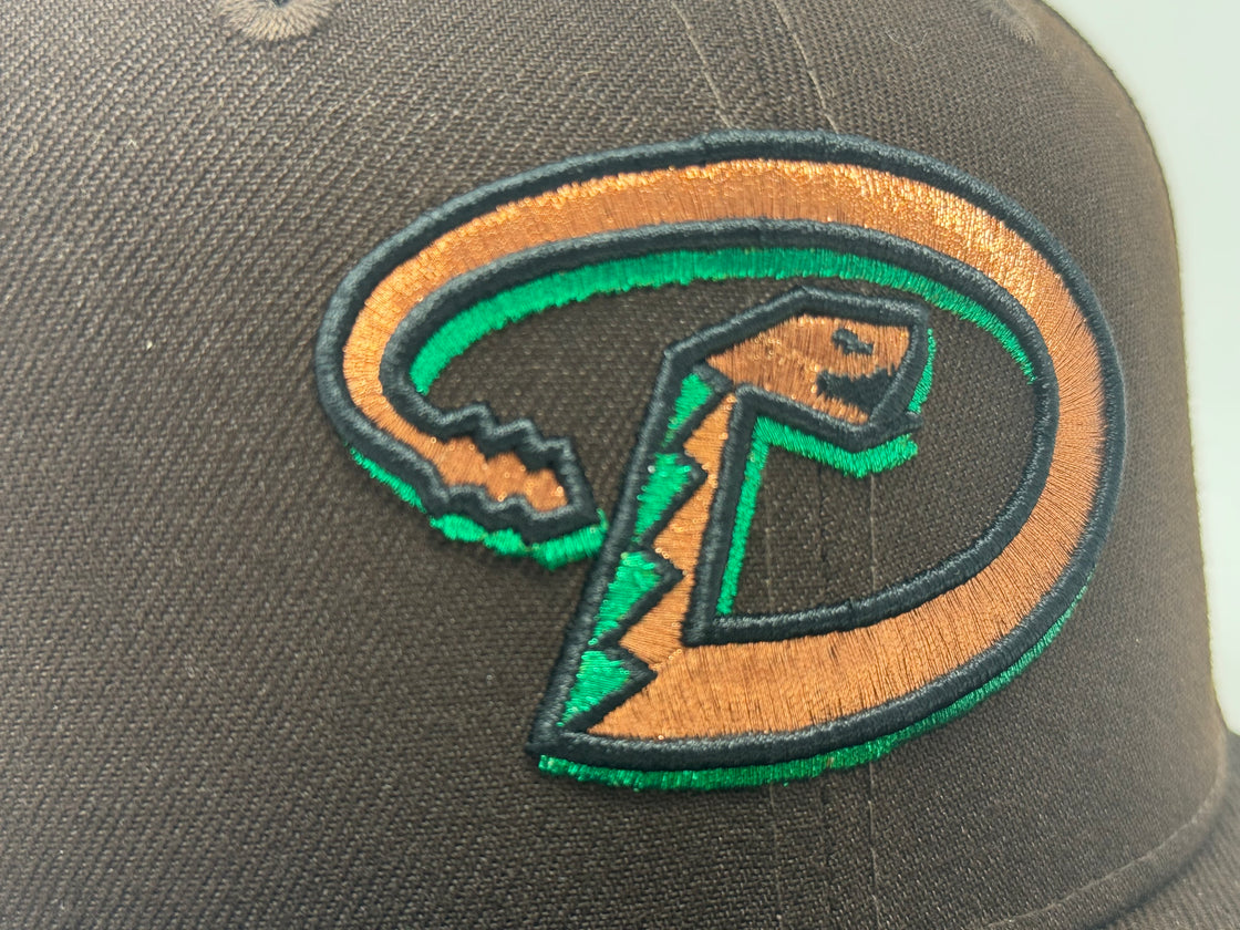 Arizona Diamondbacks 1998 Inaugural Season Dark Brown Green Brim Fitted Hats