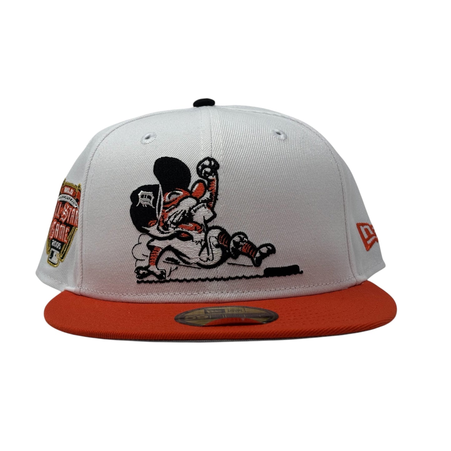 Detroit Tigers 2005 All Star Game Sliding Kitty New Era Fitted Hat-White Orange