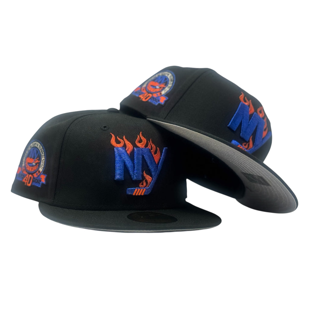 New York Islanders 40th Anniversary Fitted Hats- Black