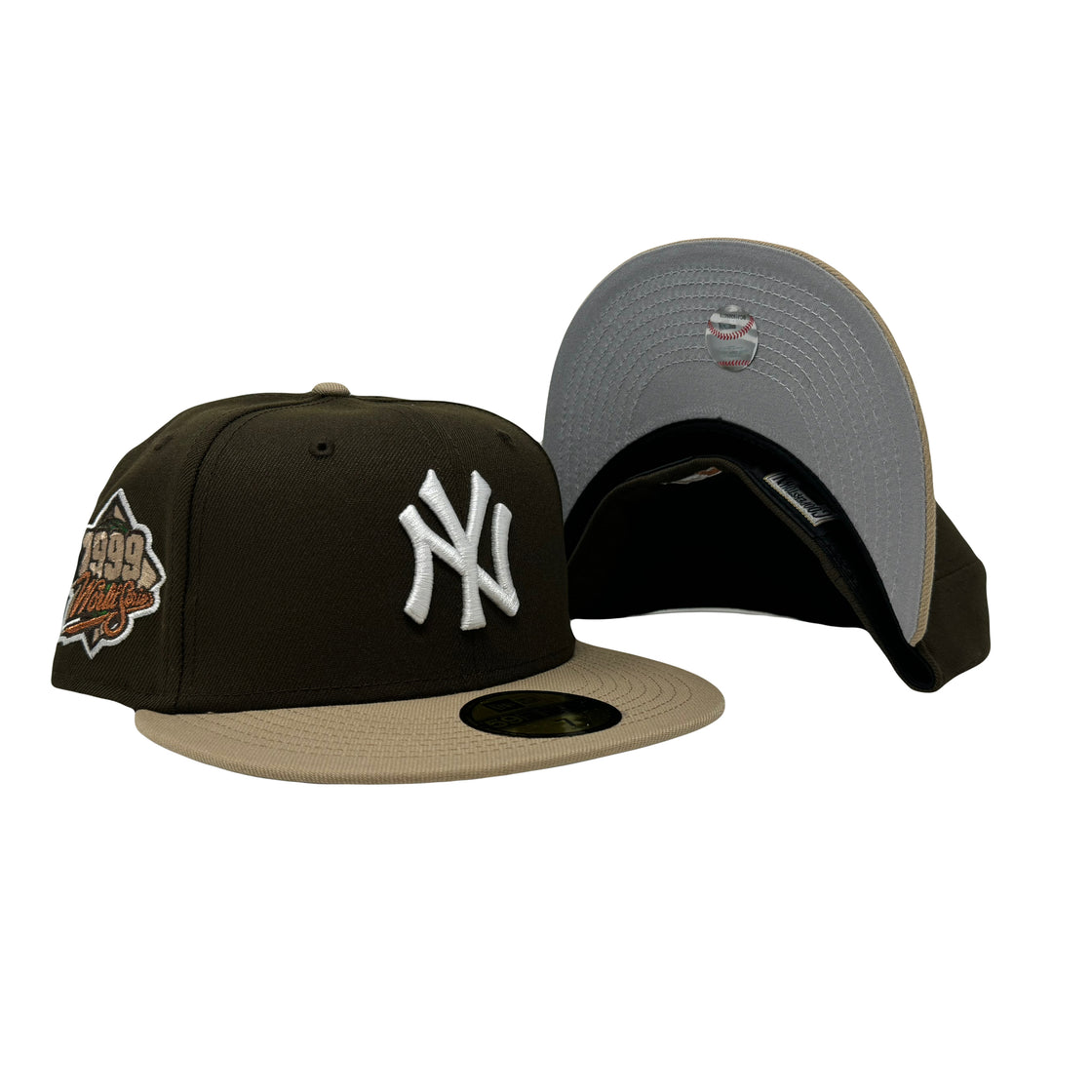 New York Yankees 1999 World Series Mocha Color 5950 New Era Fitted Hat