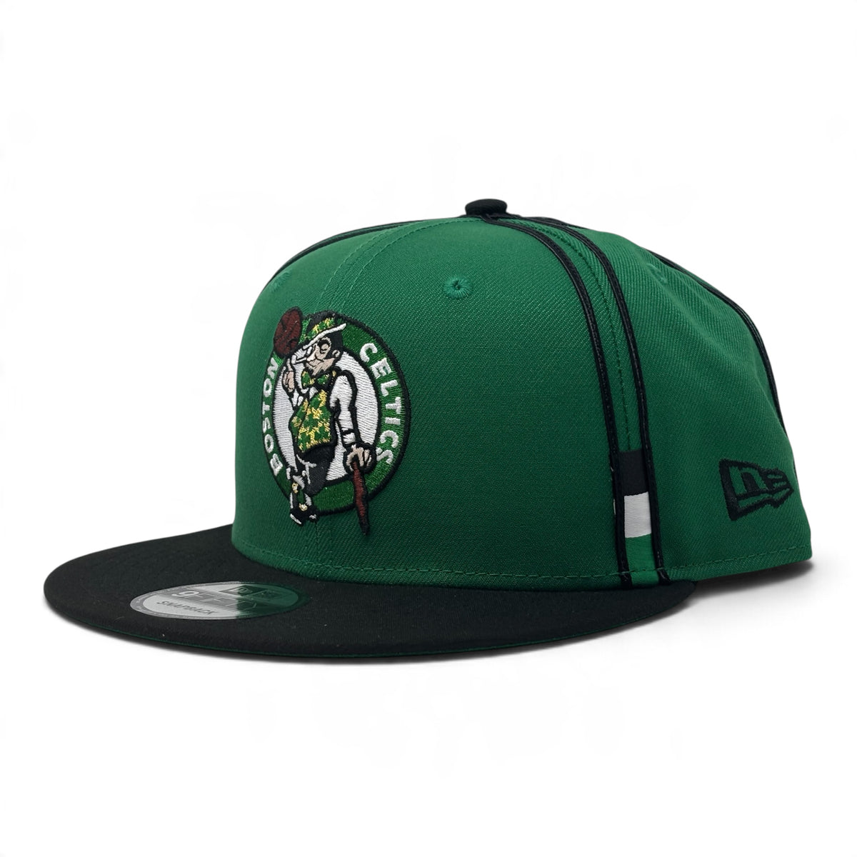 Boston Celtics Double Piping 9Fifty New Era Snapback- Green Black