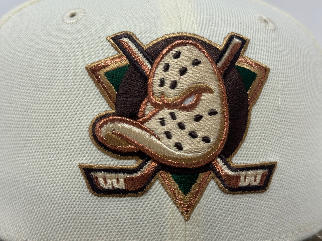 Anaheim Ducks Mascot Logo Fitted Hats-Chrome Real Tree