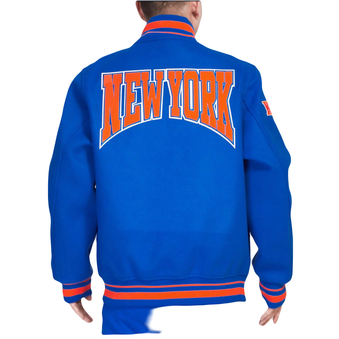 New York Knicks Pro Standard Crest Royal Blue Wool Varsity Jacket