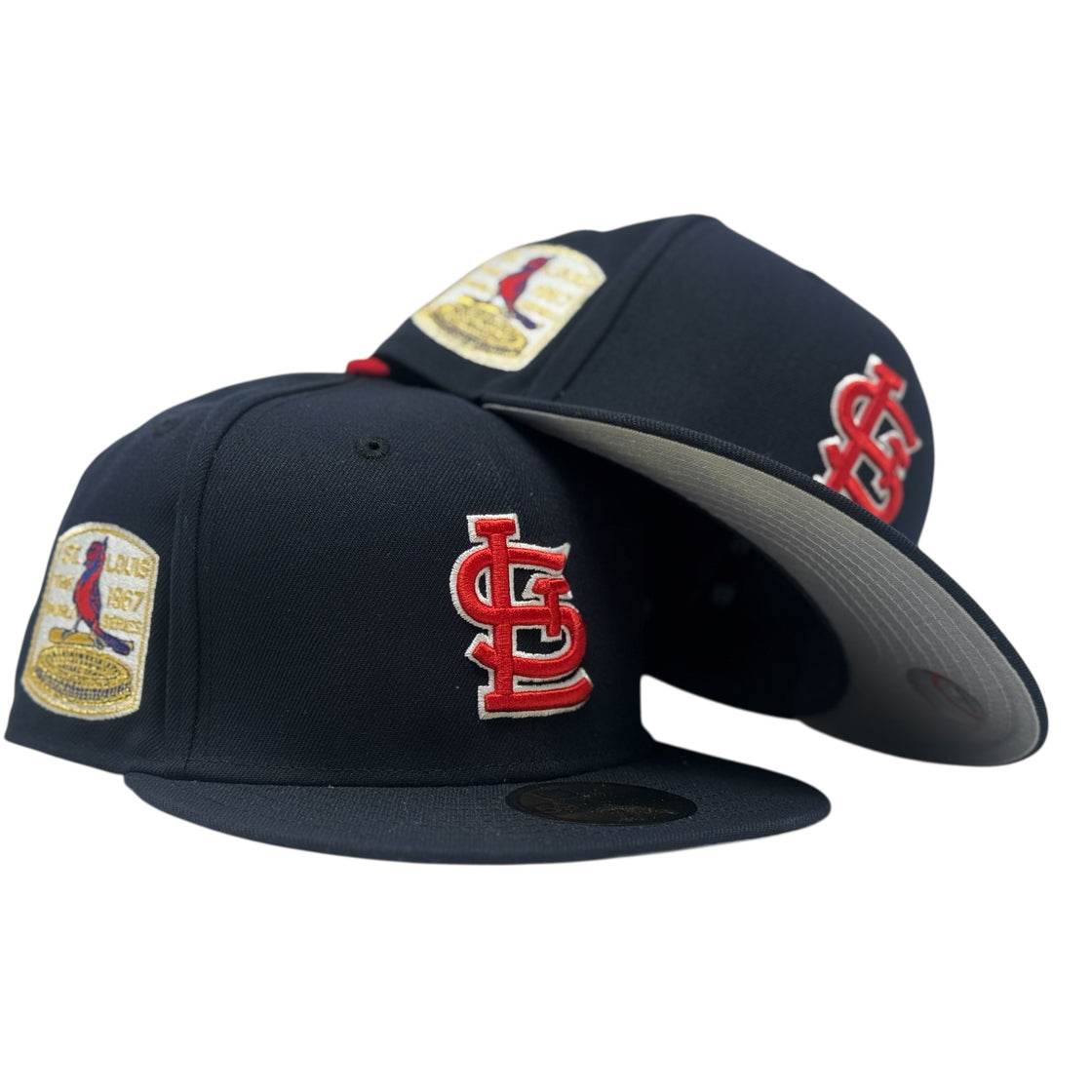 St. Louis Cardinals 1967 World Series  Gray Brim New Era Fitted Hat- Navy