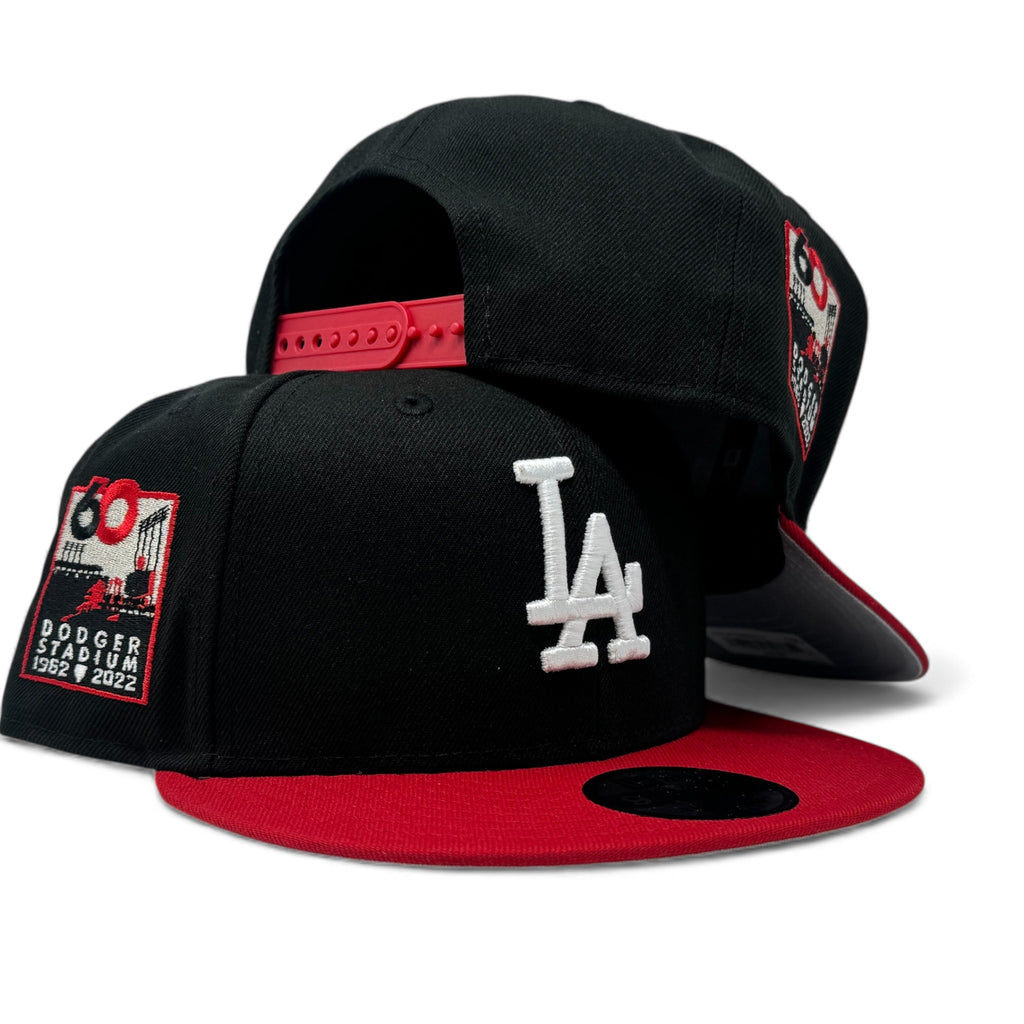 Los Angeles Dodgers 60th Anniversary Black/Red visor Snapback Hat