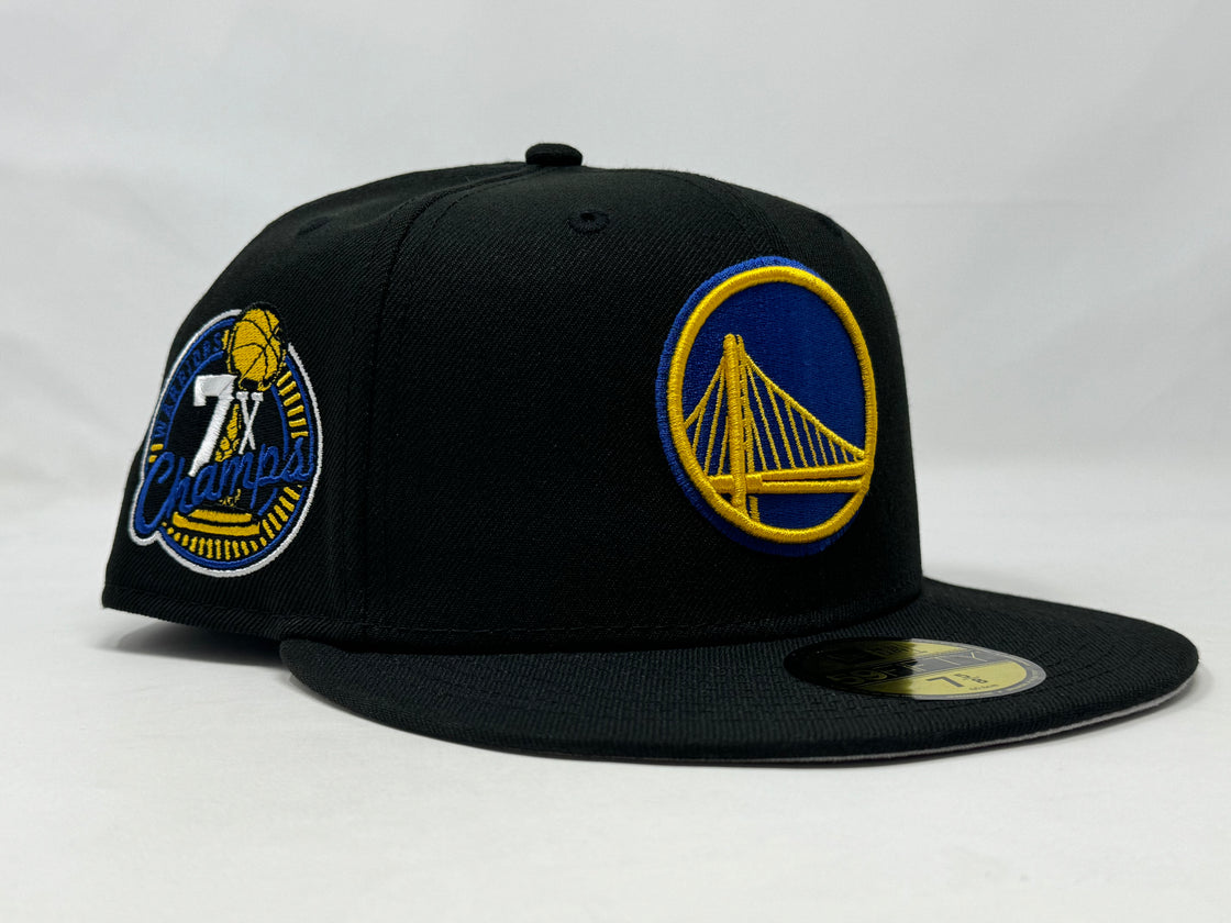 Golden States Warriors 7X NBA Champions 5950 New Era Fitted Hat- Black