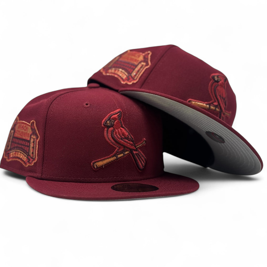 St. Louis Cardinals Bush Stadium New Era Fitted Hat-Burgundy