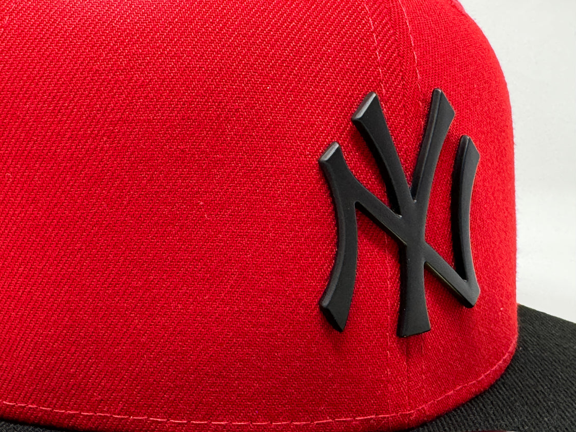 New York Yankees 1961 World Series Red Black Metal Plate Logo 59Fifty New Era Fitted Hat