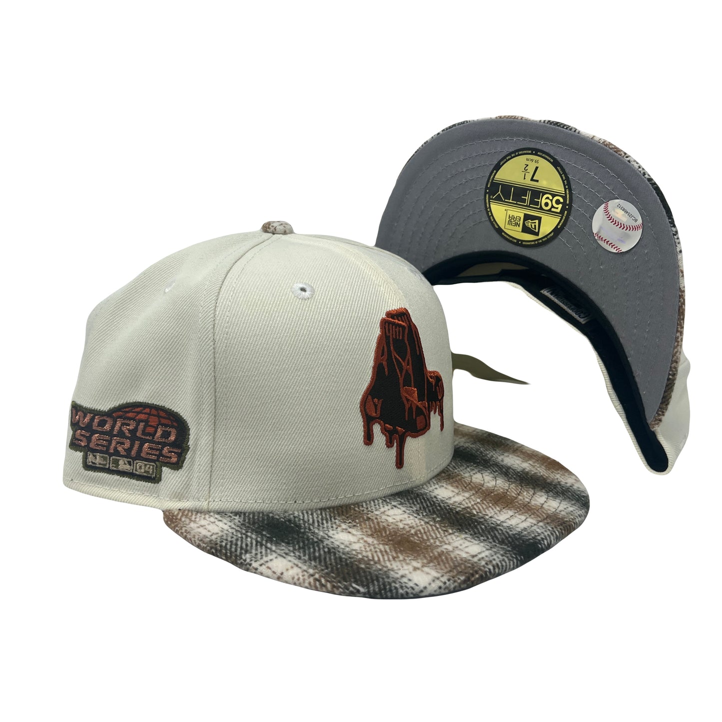 Boston Red Sox 2004 World Series "Flannel Plaid Visor" New Era Fitted Hat