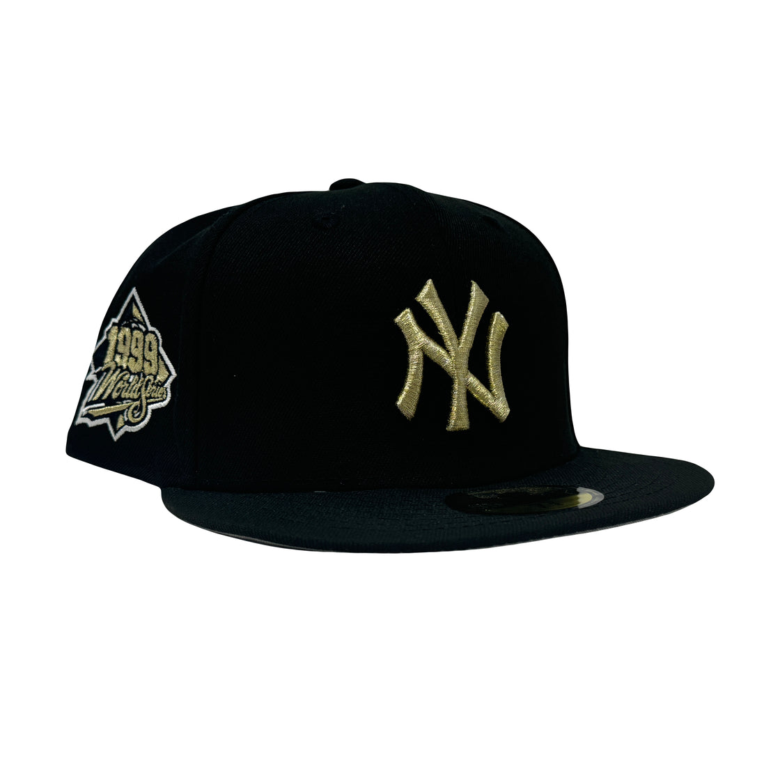 New York Yankees 1999 World Series Black Metallic Gold Logo New Era Fitted Hat