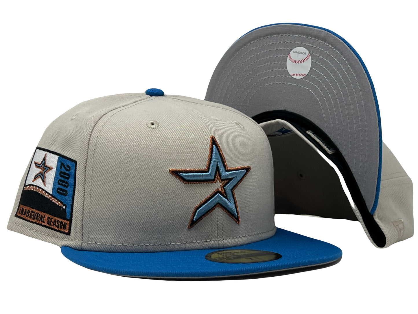 Houston Astros Stone Pack Blue Jewel Visor New Era Fitted HatStone Pack Houston Astros 2010 Inaugural Season New Era Fitted Hat