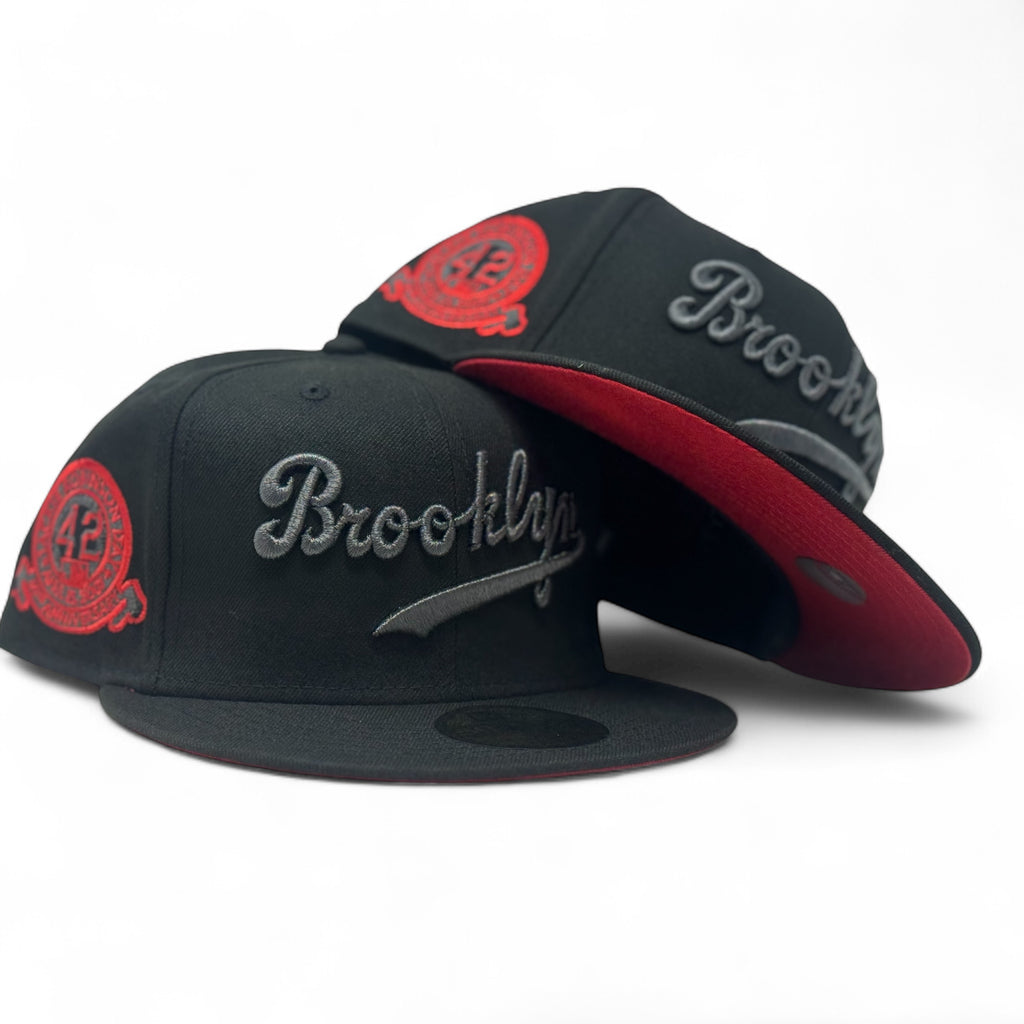 Brooklyn Dodgers Jackie Robinson New Era Fitted Hat-Black
