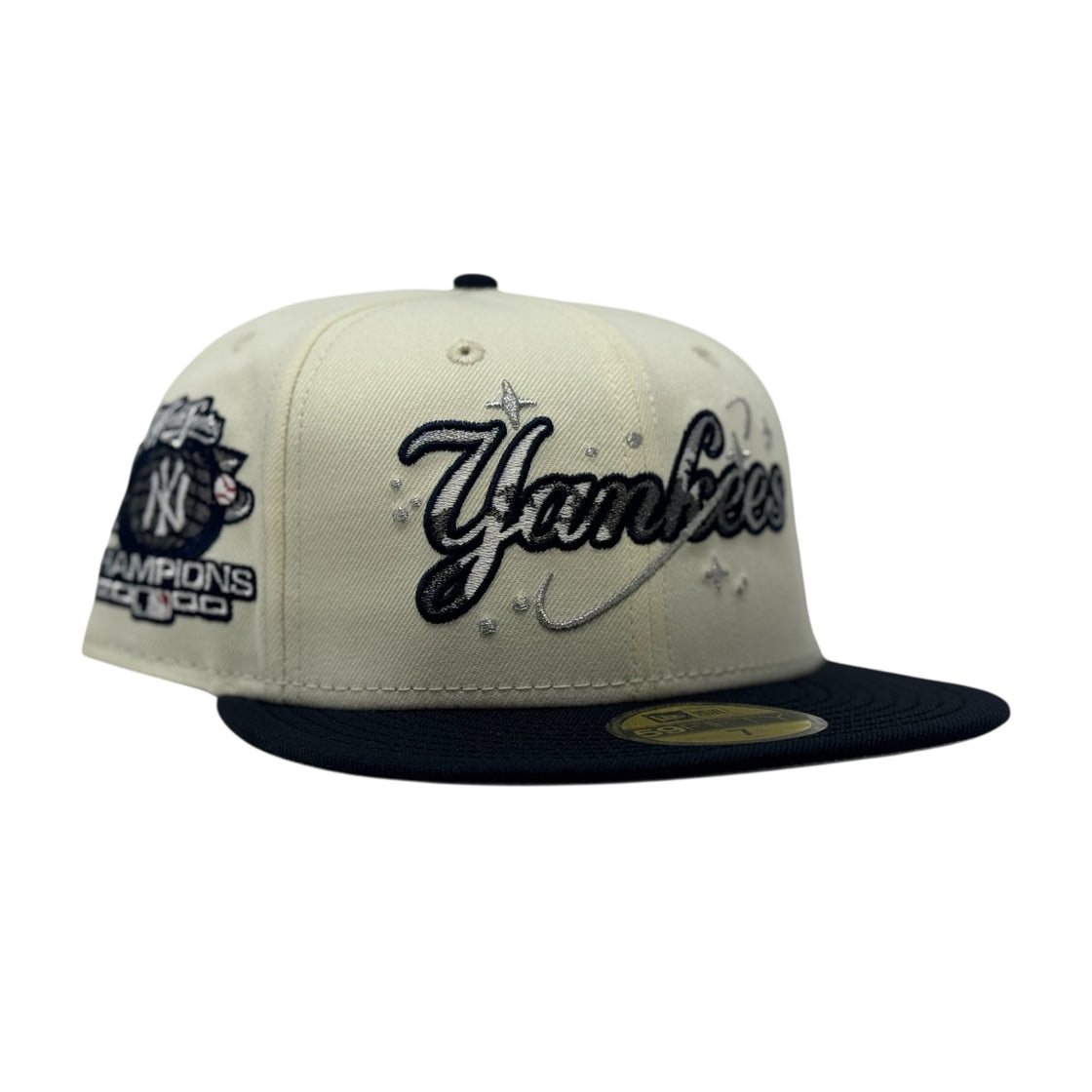 New York Yankees 2000 World Series Fitted Hats-Chrome Navy