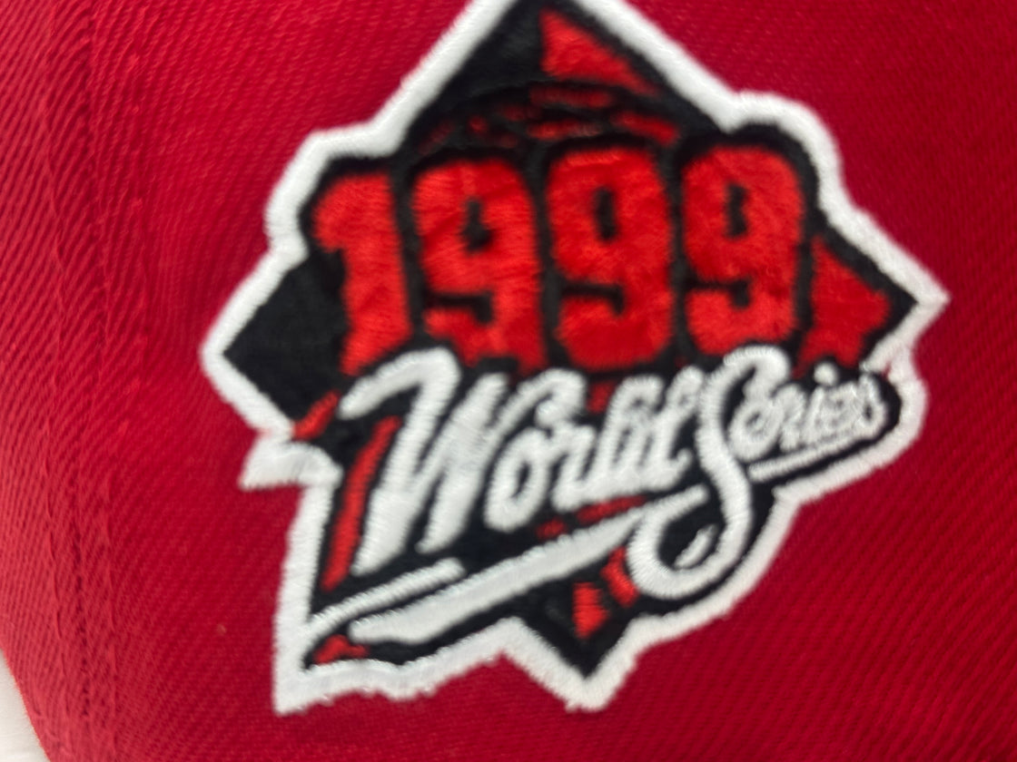 New York Yankees 1999 World Series Floral Logo Fitted Hat-Red