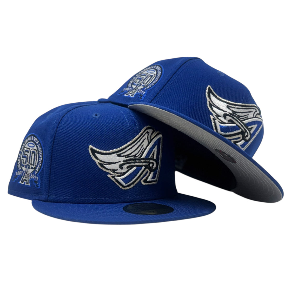 Los Angeles Angels 50th Anniversary Fitted Hats-Royal