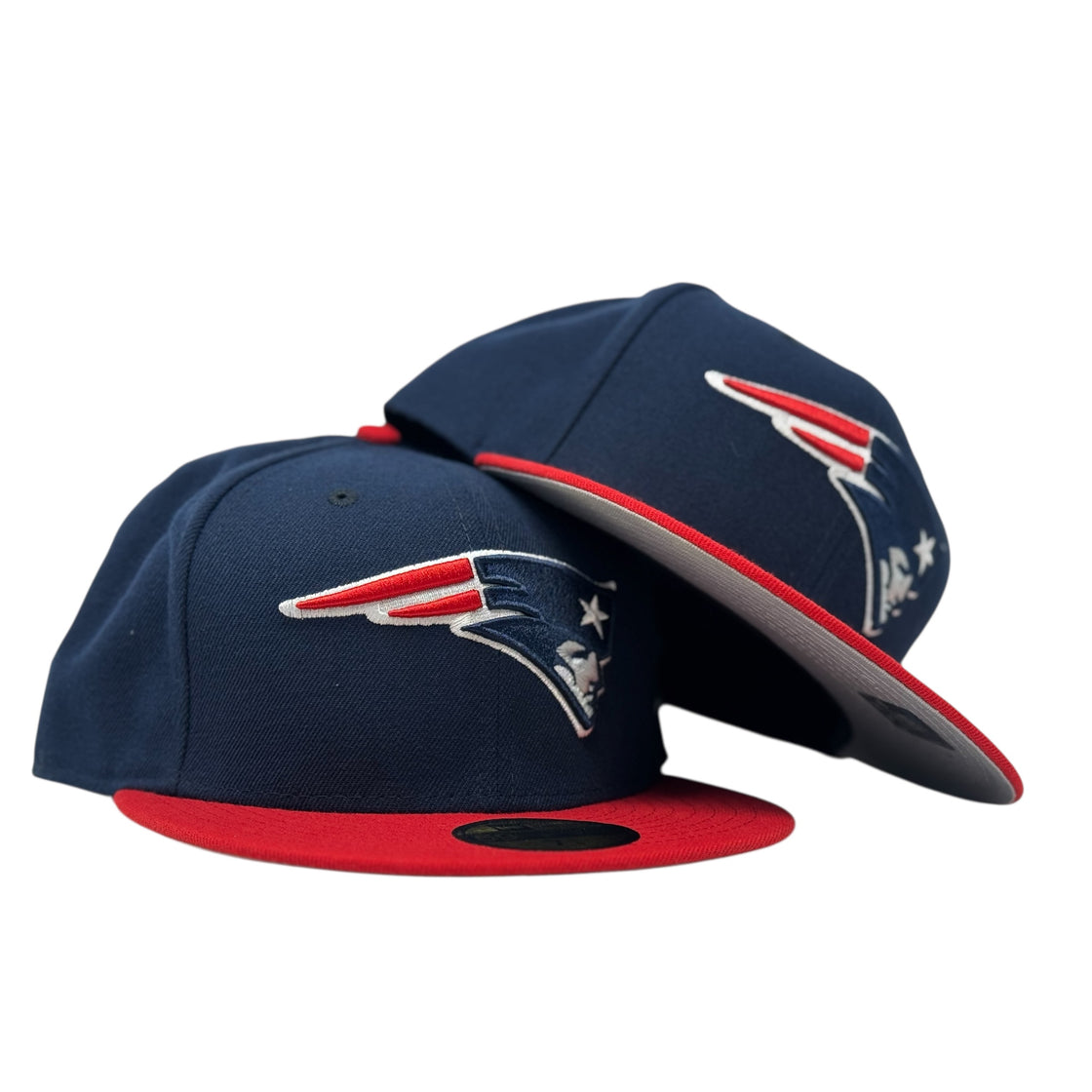 New England Patriots 2 Tone 59Fifty New Era Fitted Hat Navy/Red