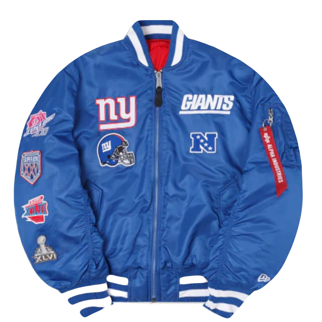 NEW YORK GIANTS  * Alpha Industries MA-1 ROYAL BLUE NEW ERA Bomber Jacket