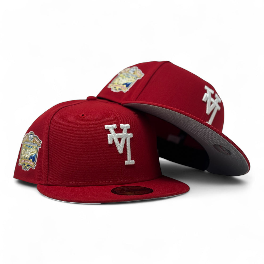 Los Angeles Dodgers 40th Anniversary Upside Down Logo Red Fitted Hats