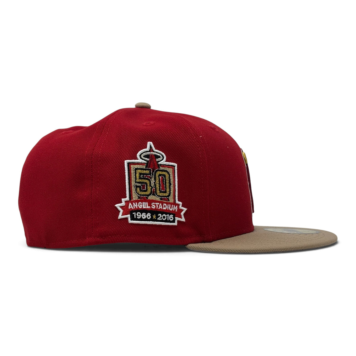 Los Angeles Angels 50th Anniversary New Era Fitted Hat-Red Tan