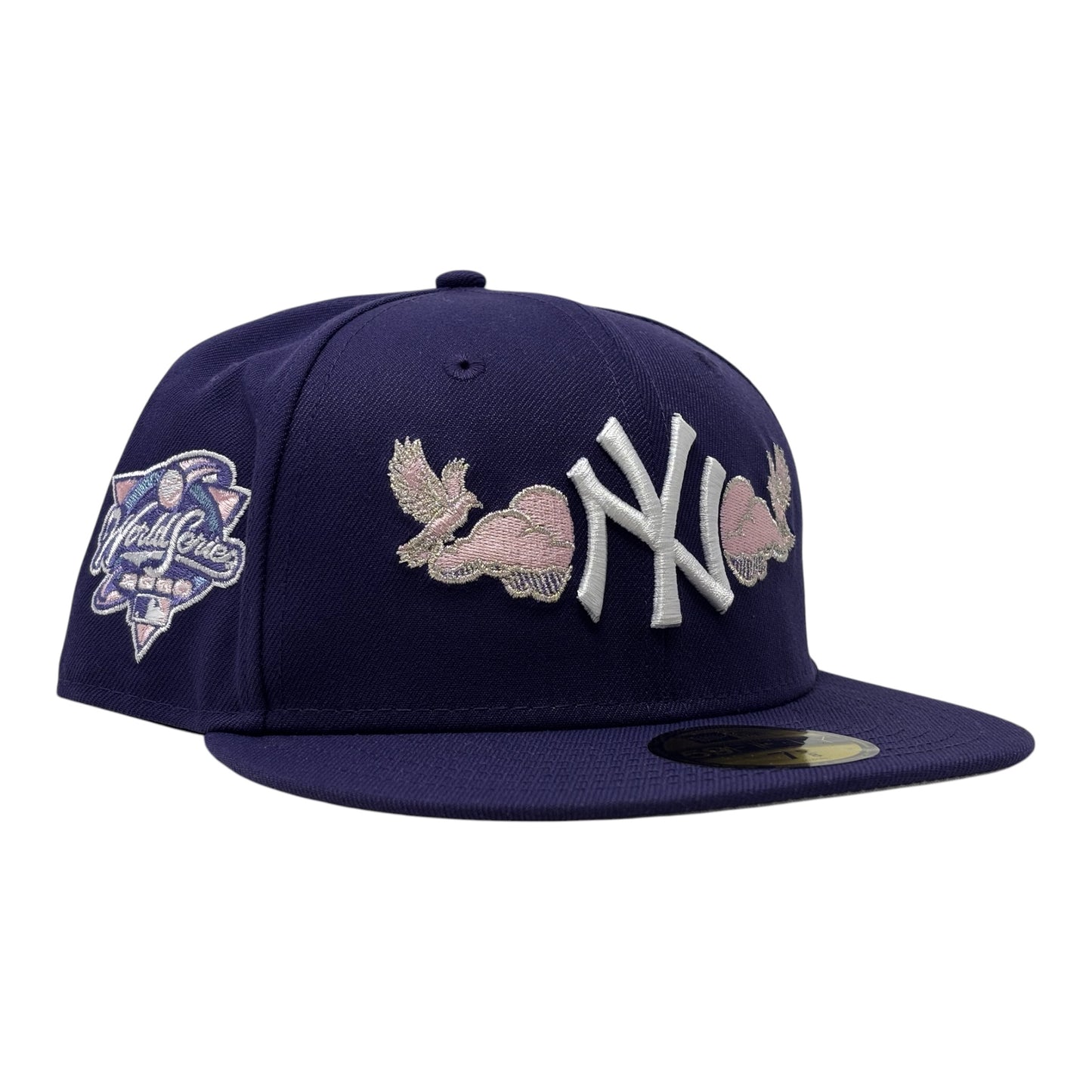 New York Yankees 2000 World Series "Bird in the Cloud" Fitted Hats-Purple