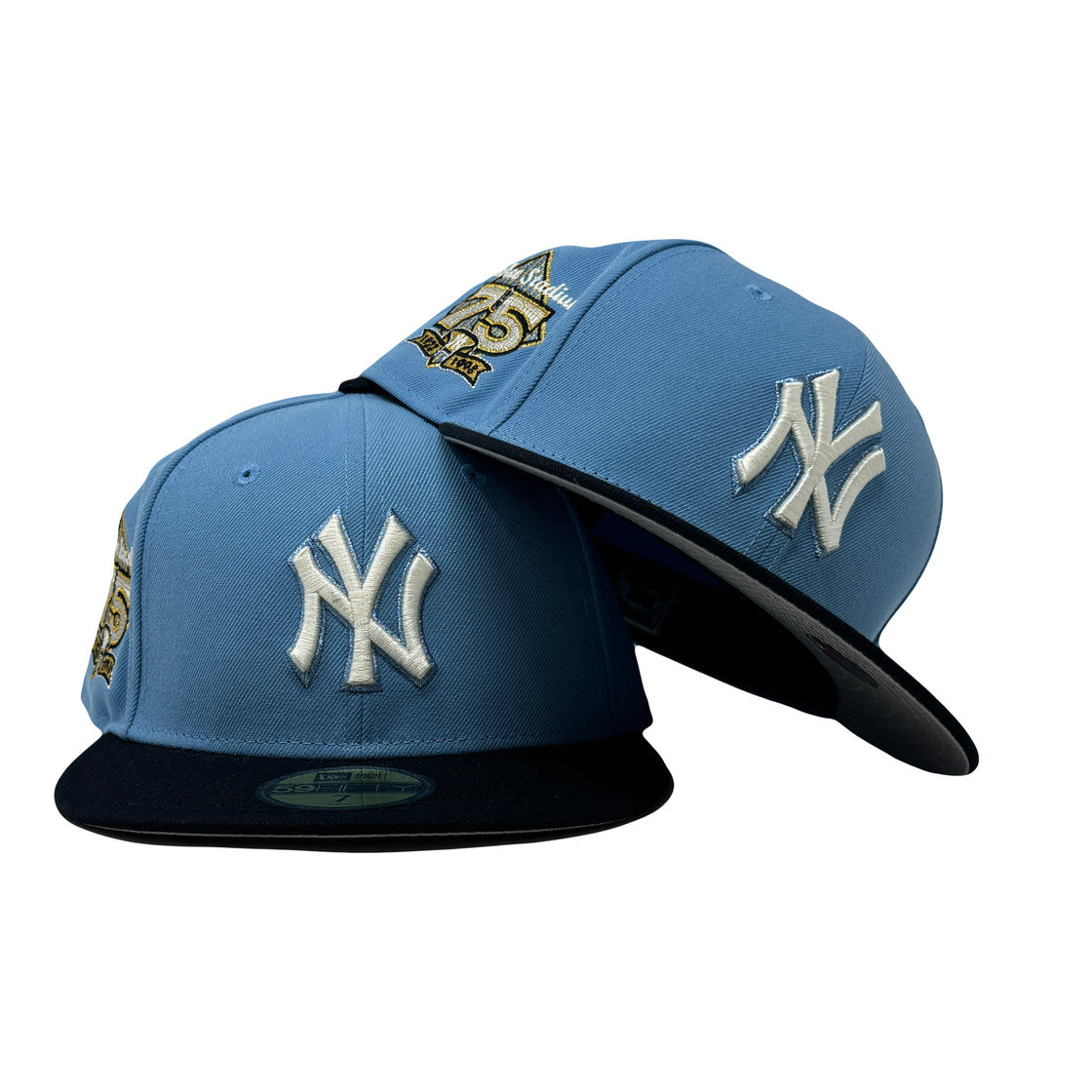 New York Yankees 75th Anniversary Sky Blue Navy 59Fifty New Era Fitted Hat