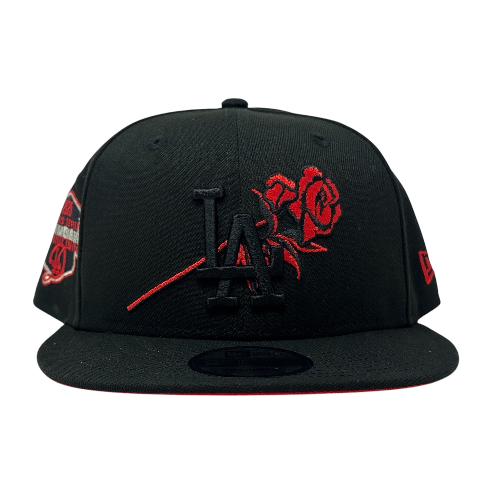 Los Angeles Dodgers 2025 World Champions Floral Logo Snapback-Black