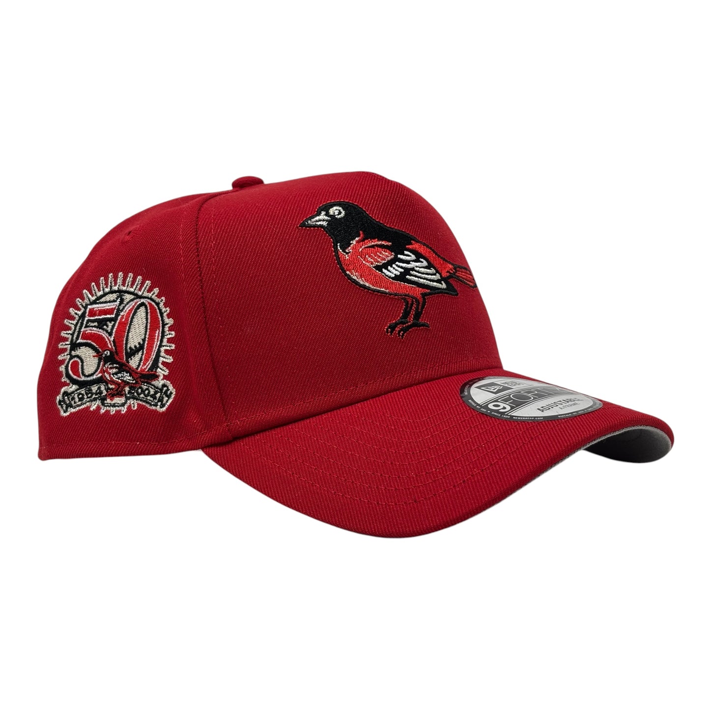 Baltimore Orioles 50th Anniversary Red 9Forty A Frame Snapback Hats