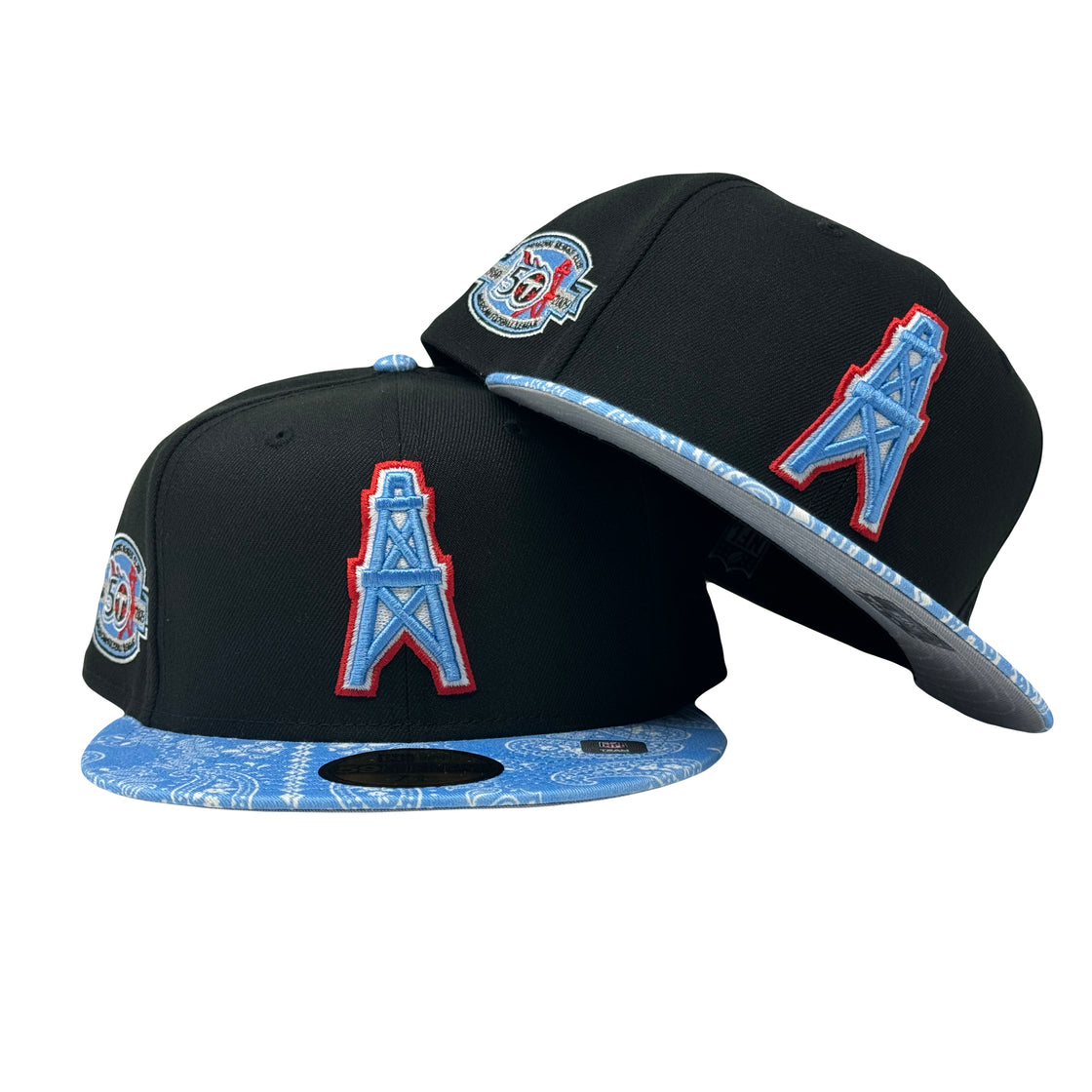 Houston Oilers 50th Anniversary NFL Paisley Collection 59Fifty New Era Fitted Hat