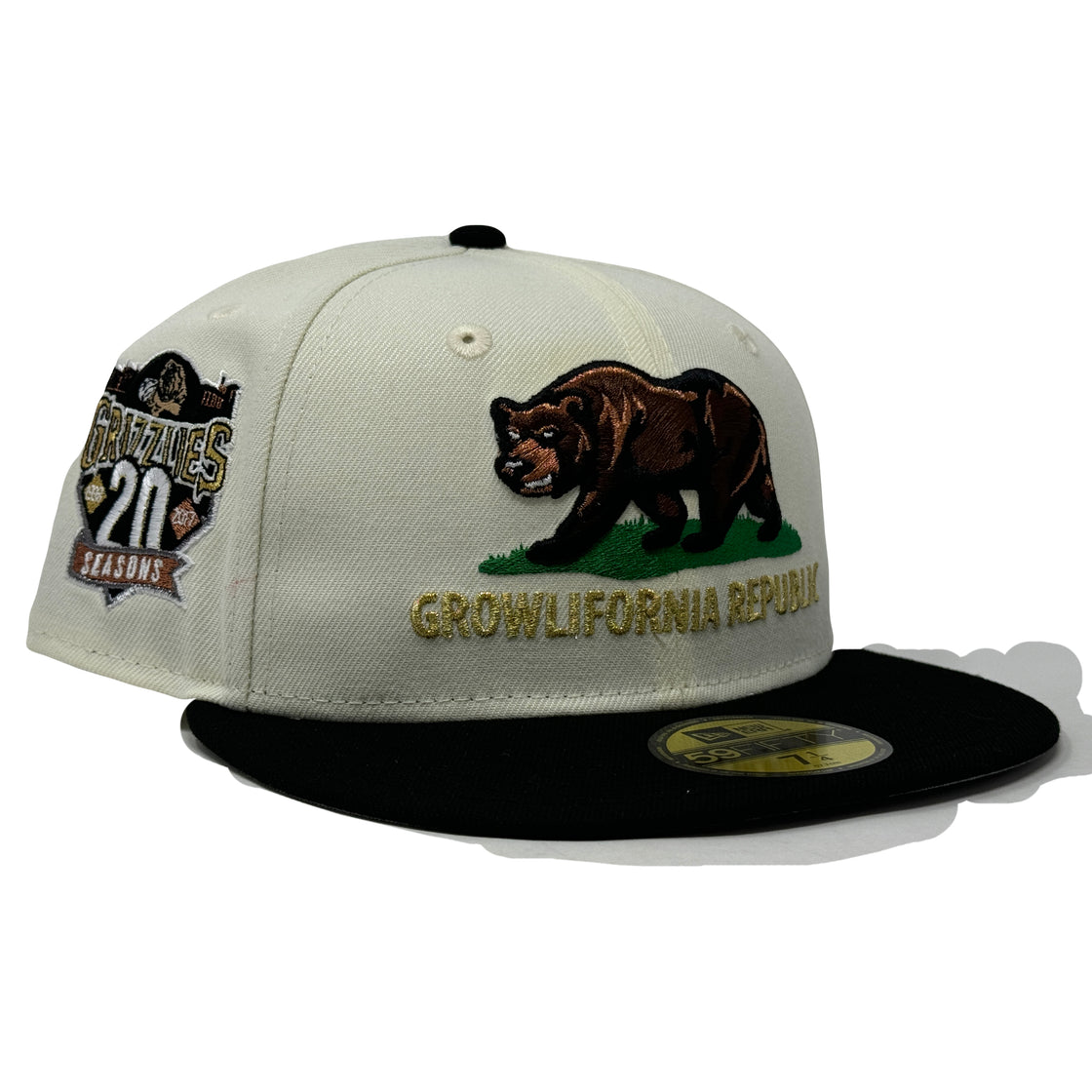 Fresno Grizzlies 20th Anniversary  Growlifornia Republic Gray Brim Minor League New Era Fitted Hat