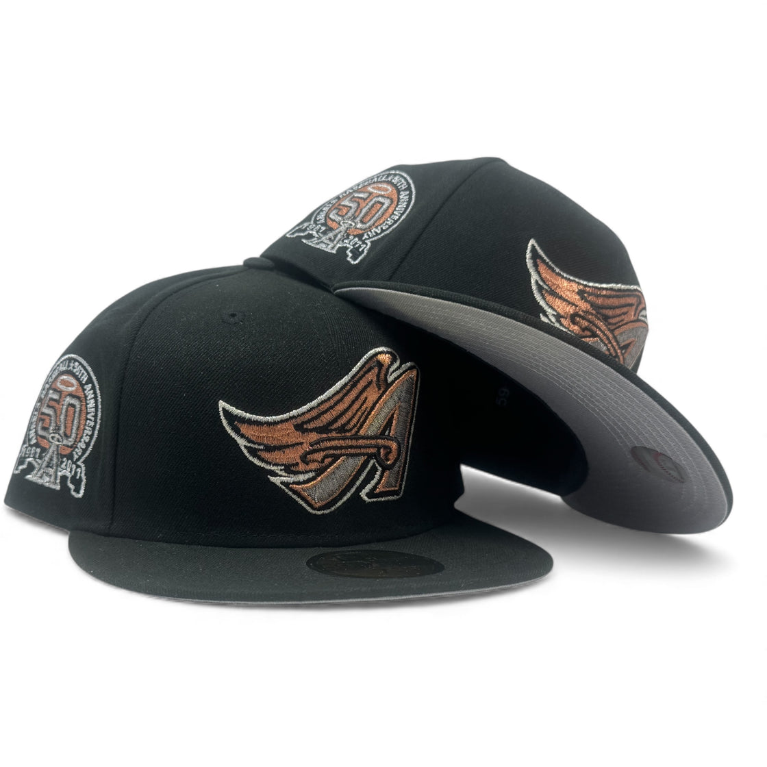 Los Angeles Angels 50th Anniversary 59Fifty Fitted Hats-Black Copper