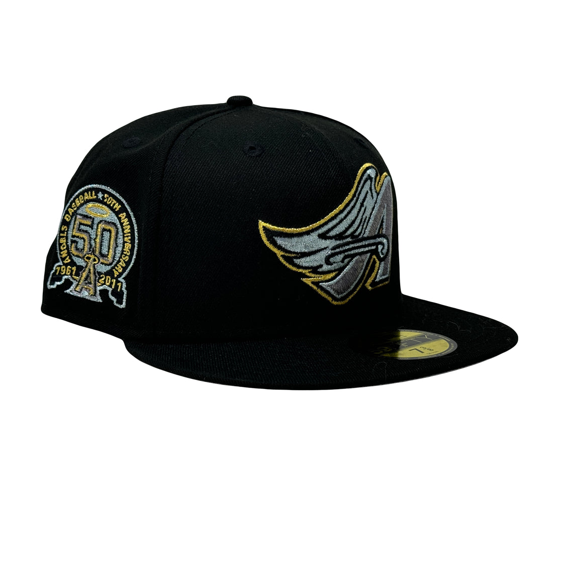 Los Angeles Angels 50th Anniversary Black 59Fifty New Era Fitted Hat