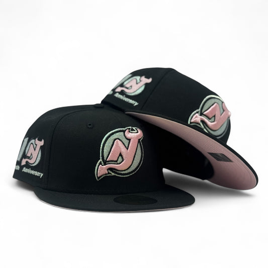New Jersey Devils 10th Anniversary Pink Brim Fitted Hats