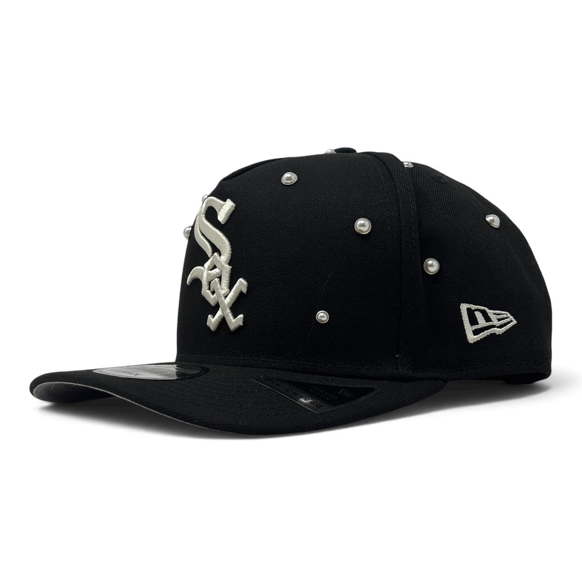 Chicago White Sox Studded Pearl Essence Black 9Fifty ™ A-Frame New Era Snapback Hat