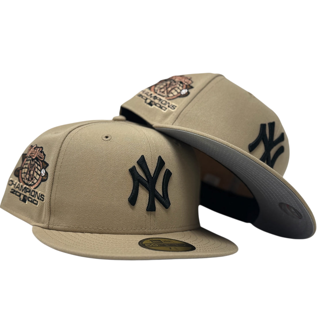 New York Yankees 2000 World Series Fitted Hats-Camel