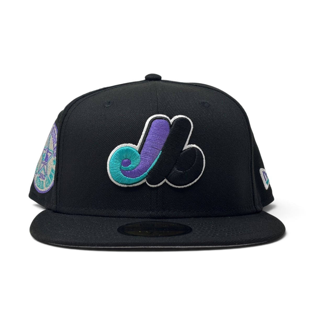 Montreal Expos 1982 All Star Game 59Fifty New Era Fitted Hat- Black Purple Teal