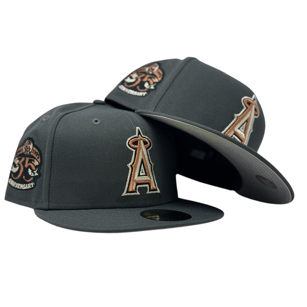 Los Angeles Angels 35th Anniversary Fitted Hat- Dark Gray