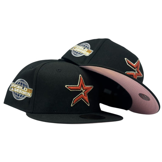 Houston Astros 2005 World Series Black pink Brim New Era Fitted Hat