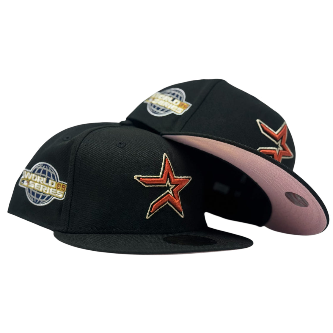 Houston Astros 2005 World Series Black pink Brim New Era Fitted Hat