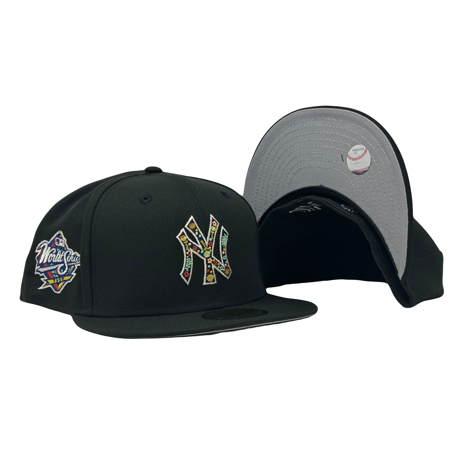 New York Yankees 1998 World Series Floral Pack Black 59Fifty New Era Fitted Hat