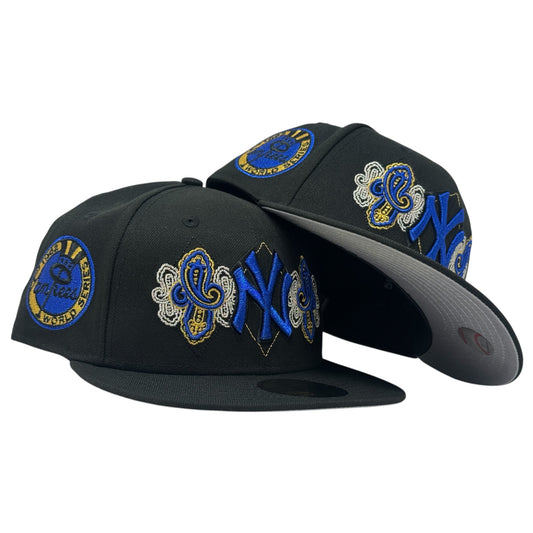 New York Yankees 1962 World Series Paisley Fitted Hat-Black Royal
