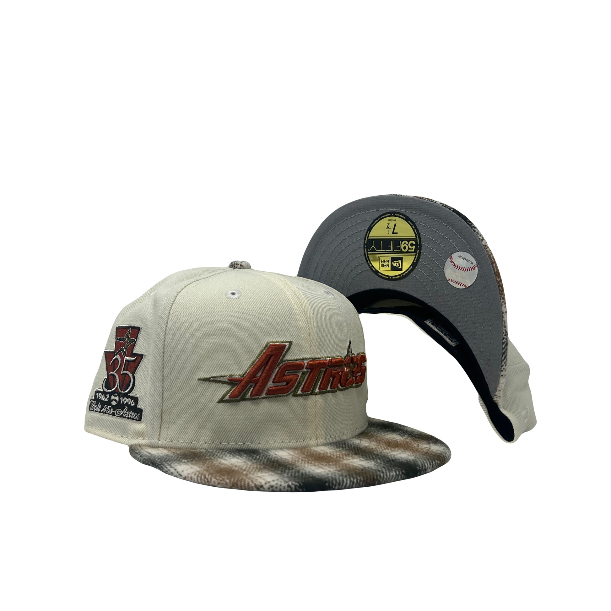 Houston Astros 35th Anniversary "Flannel Plaid Visor" New Era Fitted Hat