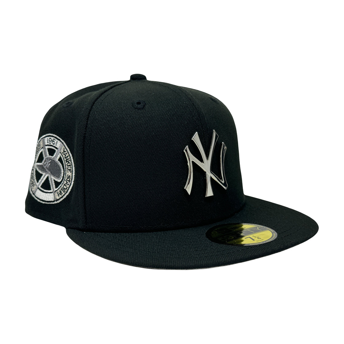 New York Yankees 1961 World Series Black Metal Plate Logo 59Fifty New Era Fitted Hat