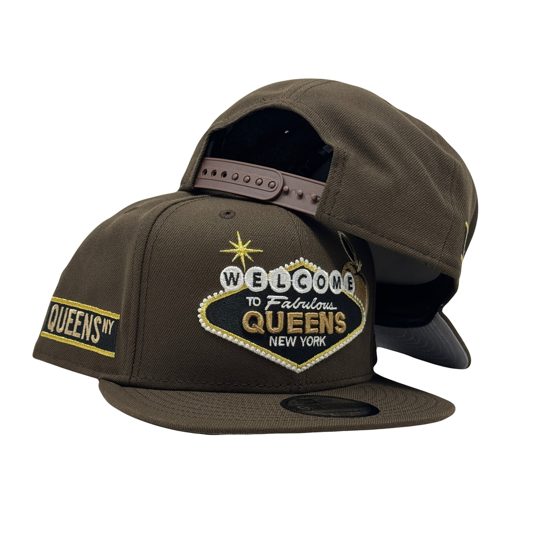 Welcome to queens Brown New Era Snapback hat