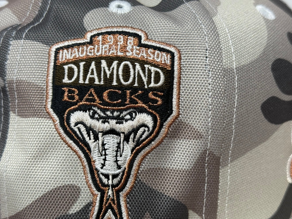 Arizona Diamondbacks 1998 Inaugural Season Paint Splatter Pack 5950 New Era Fitted Hat Light Tan