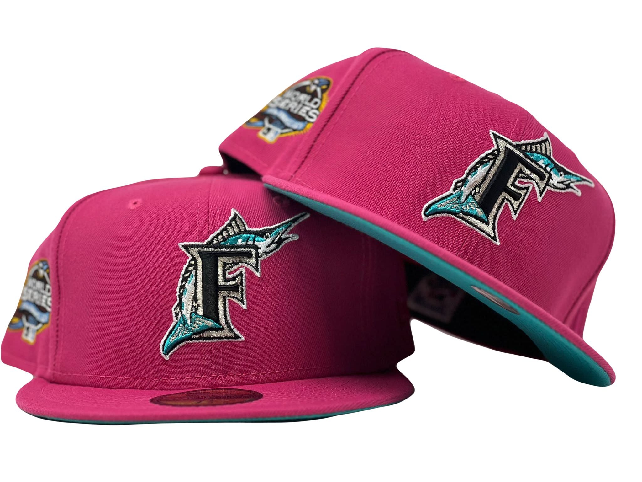 Men's Florida Marlins New Era Sky Blue/Cilantro 2003 World Series  Cooperstown Collection 59FIFTY Fitted Hat