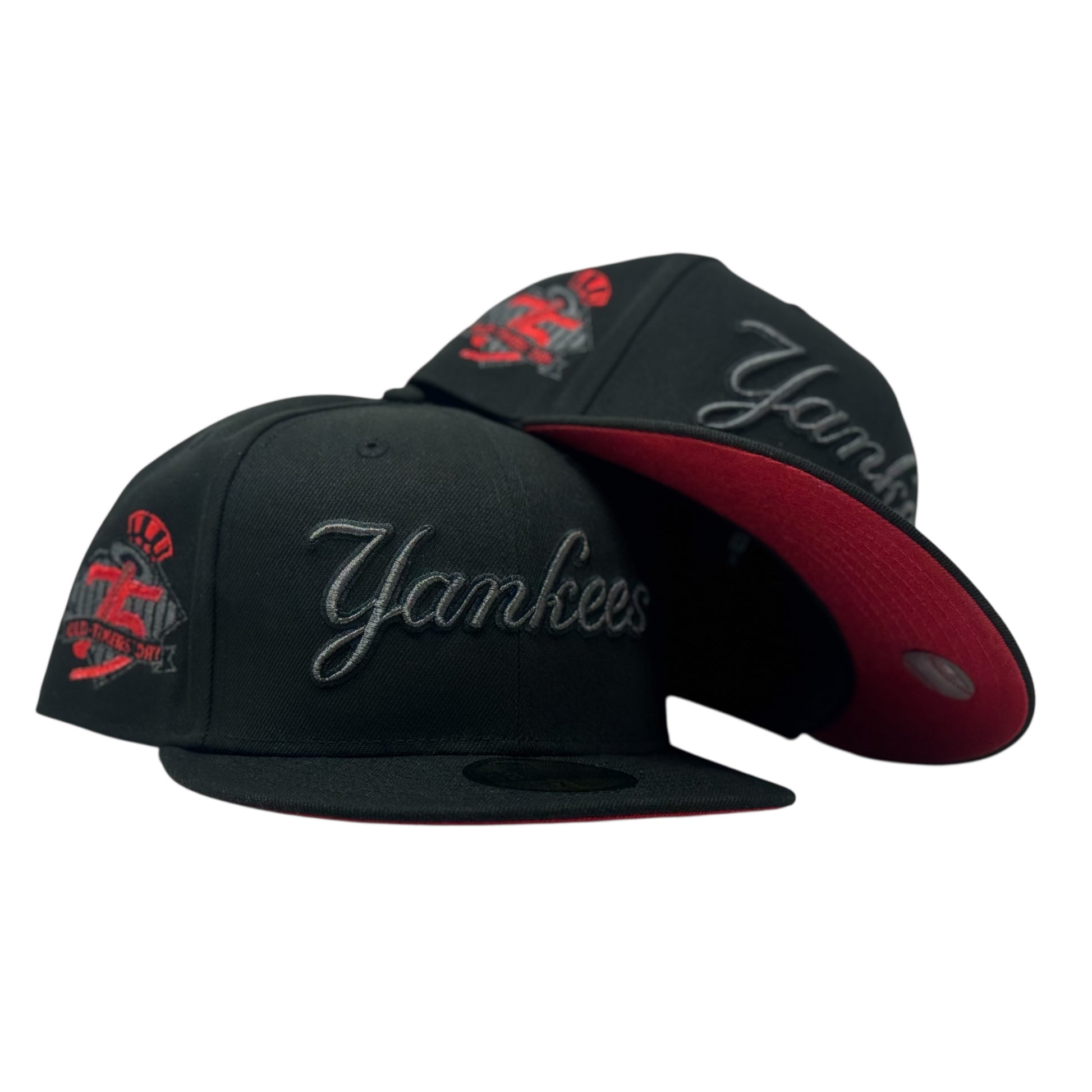 New York Yankees 75th anniversary "Metallic Pack" Red Brim Fitted Hat