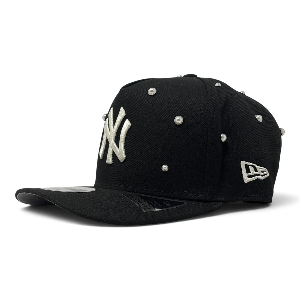 New York Yankees Studded Pearl Essence Black 9Fifty ™ A-Frame New Era Snapback Hat