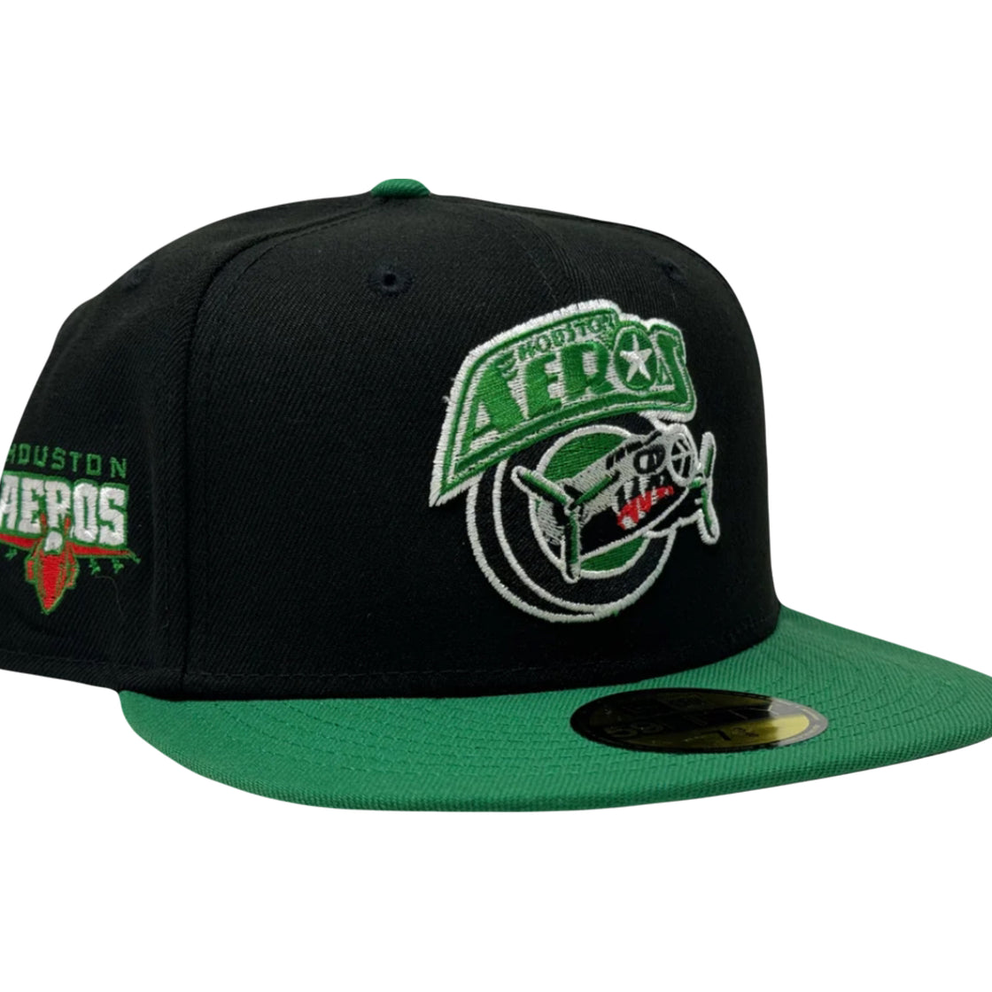 Houston Aeros American Hockey League 5950 New Era Fitted Hat Kelly green & Black