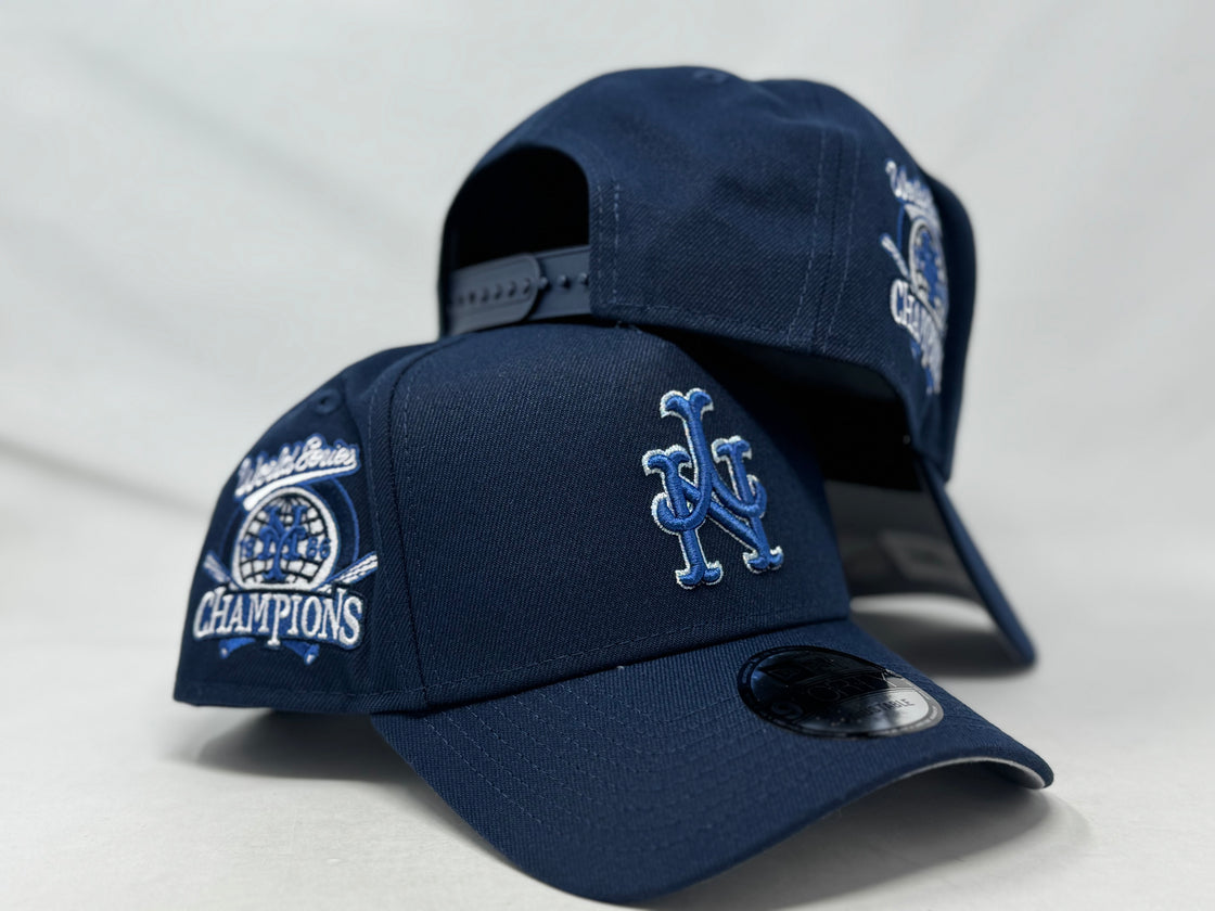 New York Mets Upside Down Logo A-Frame Snapback Hat-Navy